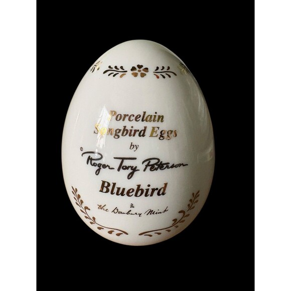Danbury Mint Roger Tory Peterson Porcelain Songbird Egg Bluebird 1995 - Picture 5 of 6